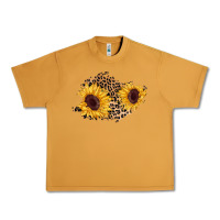 Peanut Butter sunflower leopard patch Urban Heavy Tee - AdoDesignShop