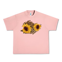 Salmon sunflower leopard patch Urban Heavy Tee - AdoDesignShop