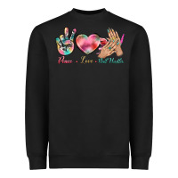 Black Peace Love Nail Hustler Heavyweight Sweatshirt - BundleAndBundleShop