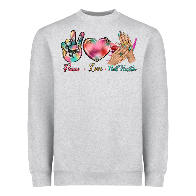 Peace Love Nail Hustler Heavyweight Sweatshirt by BundleAndBundleShop | Teevron