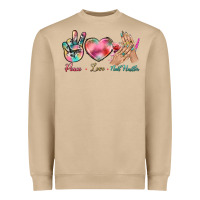 Mushroom Peace Love Nail Hustler Heavyweight Sweatshirt - BundleAndBundleShop