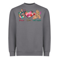 Storm Peace Love Nail Hustler Heavyweight Sweatshirt - BundleAndBundleShop