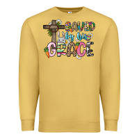 Antique Gold Saved by his grace Easter Day Premium Sweatshirt - HowdyJamesFarm