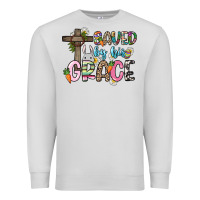 Dove Grey Saved by his grace Easter Day Premium Sweatshirt - HowdyJamesFarm