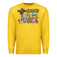 Lemon Saved by his grace Easter Day Premium Sweatshirt - HowdyJamesFarm