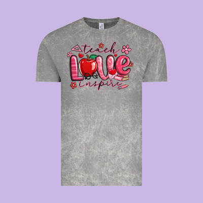 Teach Love Inspire Valentines Day Vintage Tee Designed By Maliassmallbusiness