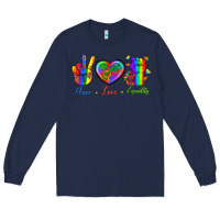 Navy Peace Love Equality Long Sleeve Tee - BundleAndBundleShop