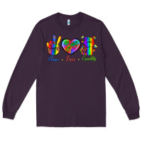 Plum Peace Love Equality Long Sleeve Tee - BundleAndBundleShop