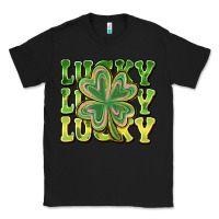 Black Lucky Clover Classic Tee - CowhideDigitalArt
