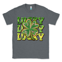 Charcoal Heather Lucky Clover Classic Tee - CowhideDigitalArt