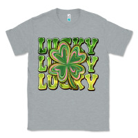 Heather Grey Lucky Clover Classic Tee - CowhideDigitalArt