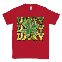 Red Lucky Clover Classic Tee - CowhideDigitalArt