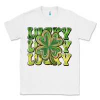 White Lucky Clover Classic Tee - CowhideDigitalArt