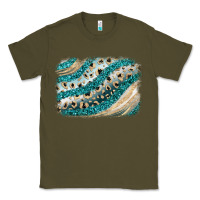 Army Green turquoise glitter background Classic Tee - JahusDesignShop