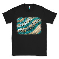 Black turquoise glitter background Classic Tee - JahusDesignShop