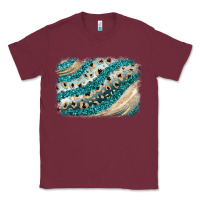 Burgundy turquoise glitter background Classic Tee - JahusDesignShop