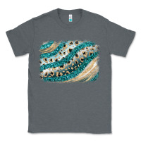 Charcoal Heather turquoise glitter background Classic Tee - JahusDesignShop