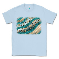 Dusty Blue turquoise glitter background Classic Tee - JahusDesignShop