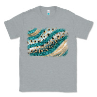 Heather Grey turquoise glitter background Classic Tee - JahusDesignShop