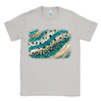Moon Dust turquoise glitter background Classic Tee - JahusDesignShop