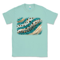 Seafoam turquoise glitter background Classic Tee - JahusDesignShop