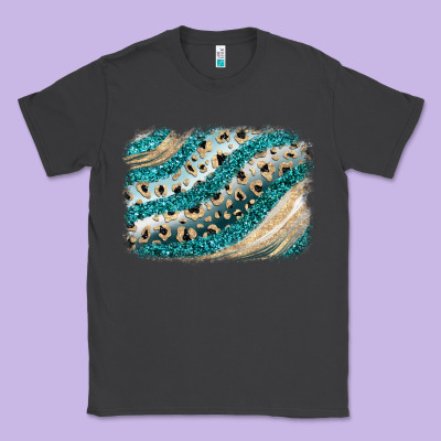 Turquoise Glitter Background Classic Tee Designed By Jahusdesignshop