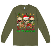 Army Green When Your Dead Inside But It's Christmas Long Sleeve Tee - BundleAndBundleShop