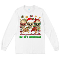 White When Your Dead Inside But It's Christmas Long Sleeve Tee - BundleAndBundleShop