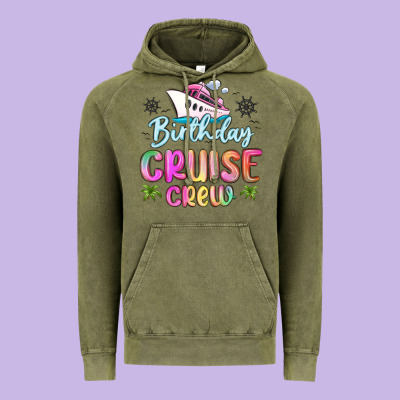 Birthday Cruise Crew Vintage Hoodie Designed By Maliassmallbusiness