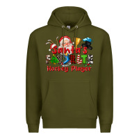 Army Green santas favorite hockey player Premium Hoodie - CowGirlArtShop
