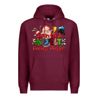 Burgundy santas favorite hockey player Premium Hoodie - CowGirlArtShop