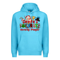 Ocean Blue santas favorite hockey player Premium Hoodie - CowGirlArtShop