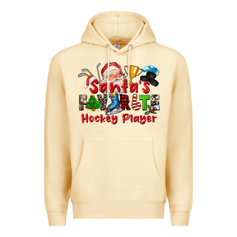 Santas Favorite Hockey Player Premium Hoodie by CowGirlArtShop | Teevron