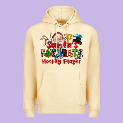 Santas Favorite Hockey Player Premium Hoodie Designed By Cowgirlartshop