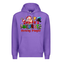 Purple santas favorite hockey player Premium Hoodie - CowGirlArtShop