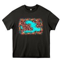 Asphalt easter Leopard turquoise background Heavy Core Tee - JahusDesignShop