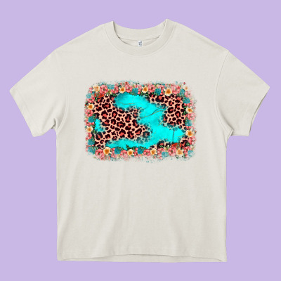 Easter Leopard Turquoise Background Heavy Core Tee Designed By Jahusdesignshop