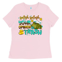 Bubblegum Pink splish splash your opinion is trash Ladies Tee - AdoDesignShop