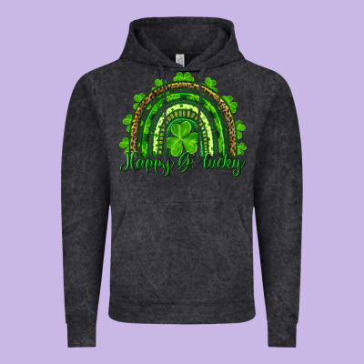St. Patrick's Day Happy Go Lucky Vintage Hoodie Designed By Ranaportraitstore