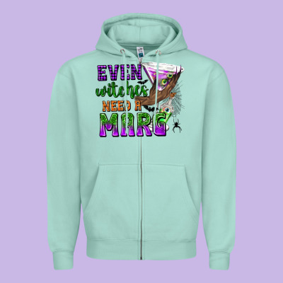 Even Witches Need A Marg Zipper Hoodie Designed By Texasbilliewilder