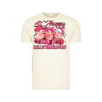 Vintage Arctic Happy Hallothanksmas Pigs pink Vintage Tee - NancyCooperArtShop