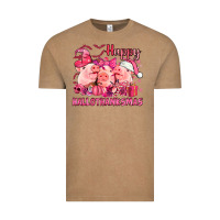 Vintage Coffee Happy Hallothanksmas Pigs pink Vintage Tee - NancyCooperArtShop