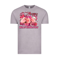 Vintage Zinc Happy Hallothanksmas Pigs pink Vintage Tee - NancyCooperArtShop