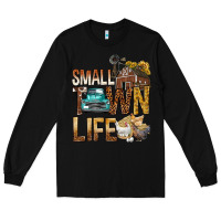 Black Small Town Life Long Sleeve Tee - BundleAndBundleShop