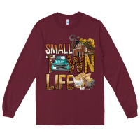 Burgundy Small Town Life Long Sleeve Tee - BundleAndBundleShop