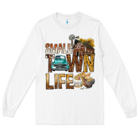 White Small Town Life Long Sleeve Tee - BundleAndBundleShop