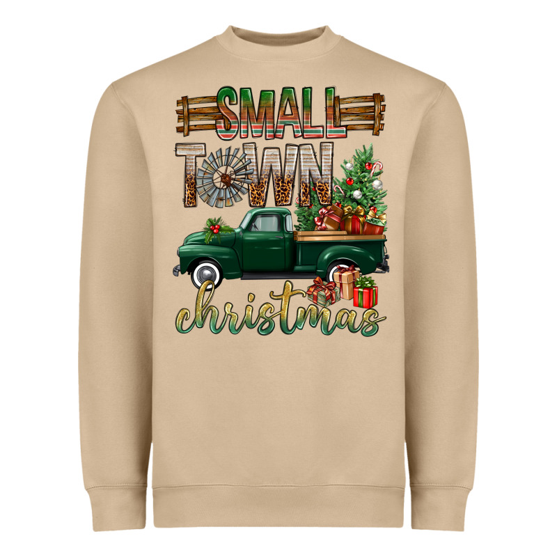 Small Town Christmas With Truck Heavyweight Sweatshirt by BundleAndBundleShop | Teevron