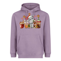 Lavender hippopotamus coffee cups christmas Heavyweight Hoodie - CowGirlArtShop