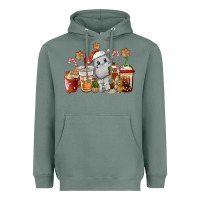 Sage hippopotamus coffee cups christmas Heavyweight Hoodie - CowGirlArtShop