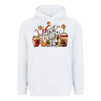 White hippopotamus coffee cups christmas Heavyweight Hoodie - CowGirlArtShop